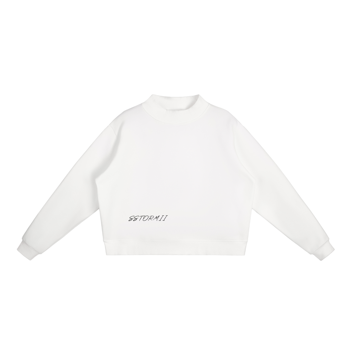 Essential Fleece Mock-Neck Crew Sweatshirt