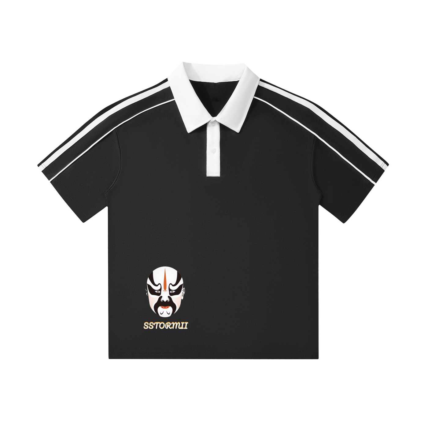 Contrast Collar Short-Sleeve Polo Shirt