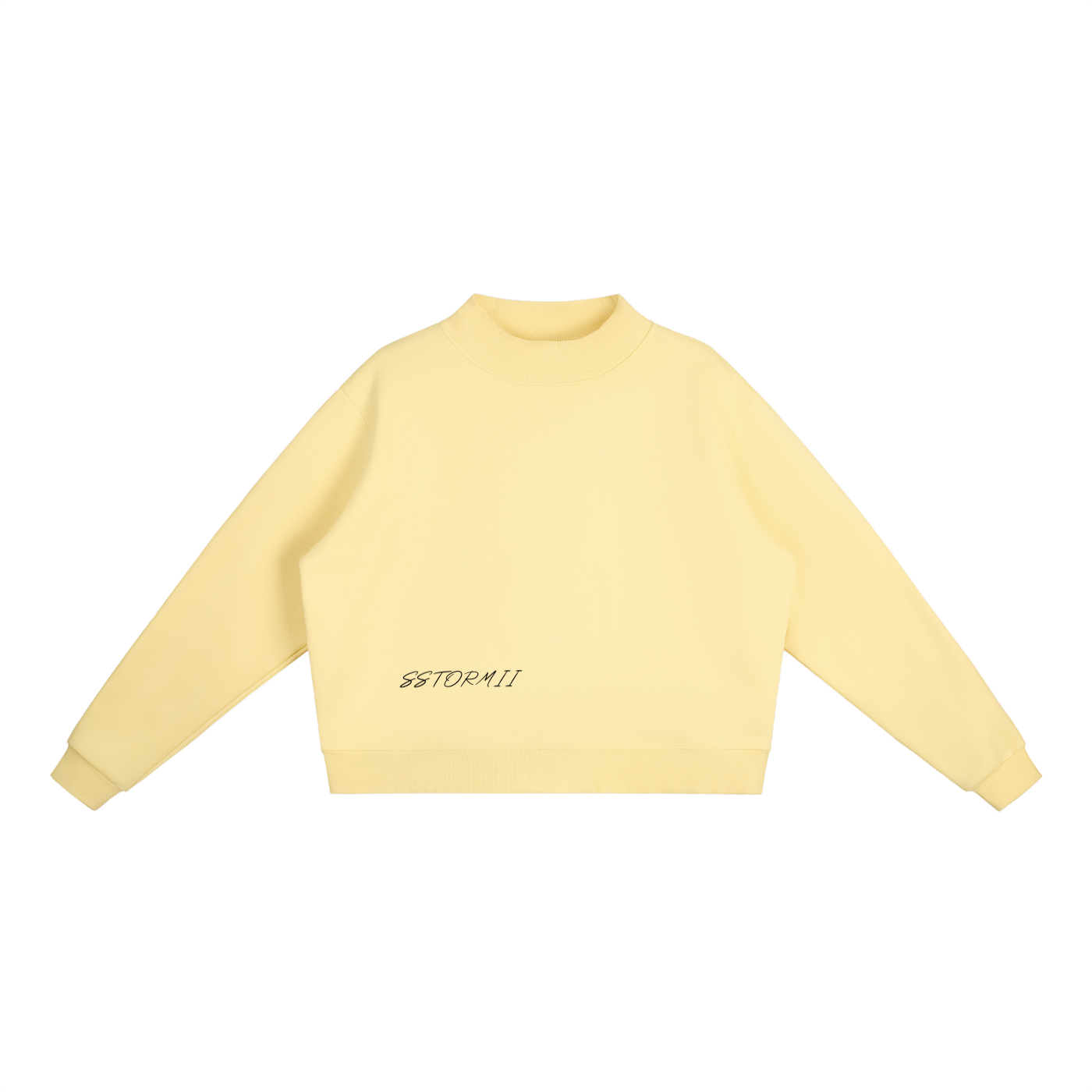 Essential Fleece Mock-Neck Crew Sweatshirt