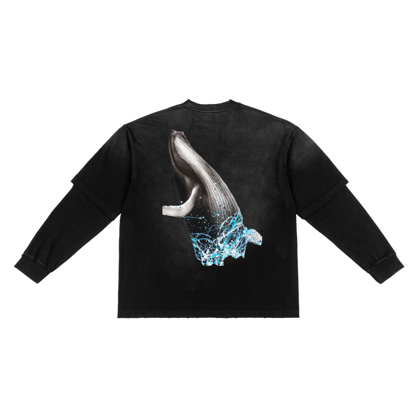 Sunfade Hand-Frayed Faux Two-Piece T-Shirt