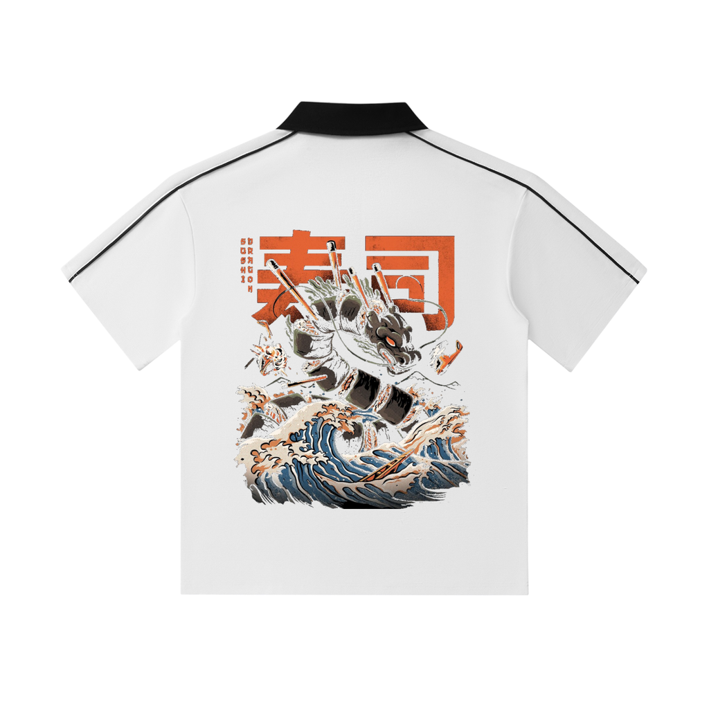 Contrast Collar Short-Sleeve Polo Shirt