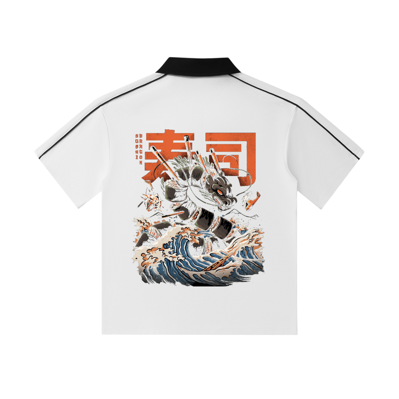 Contrast Collar Short-Sleeve Polo Shirt