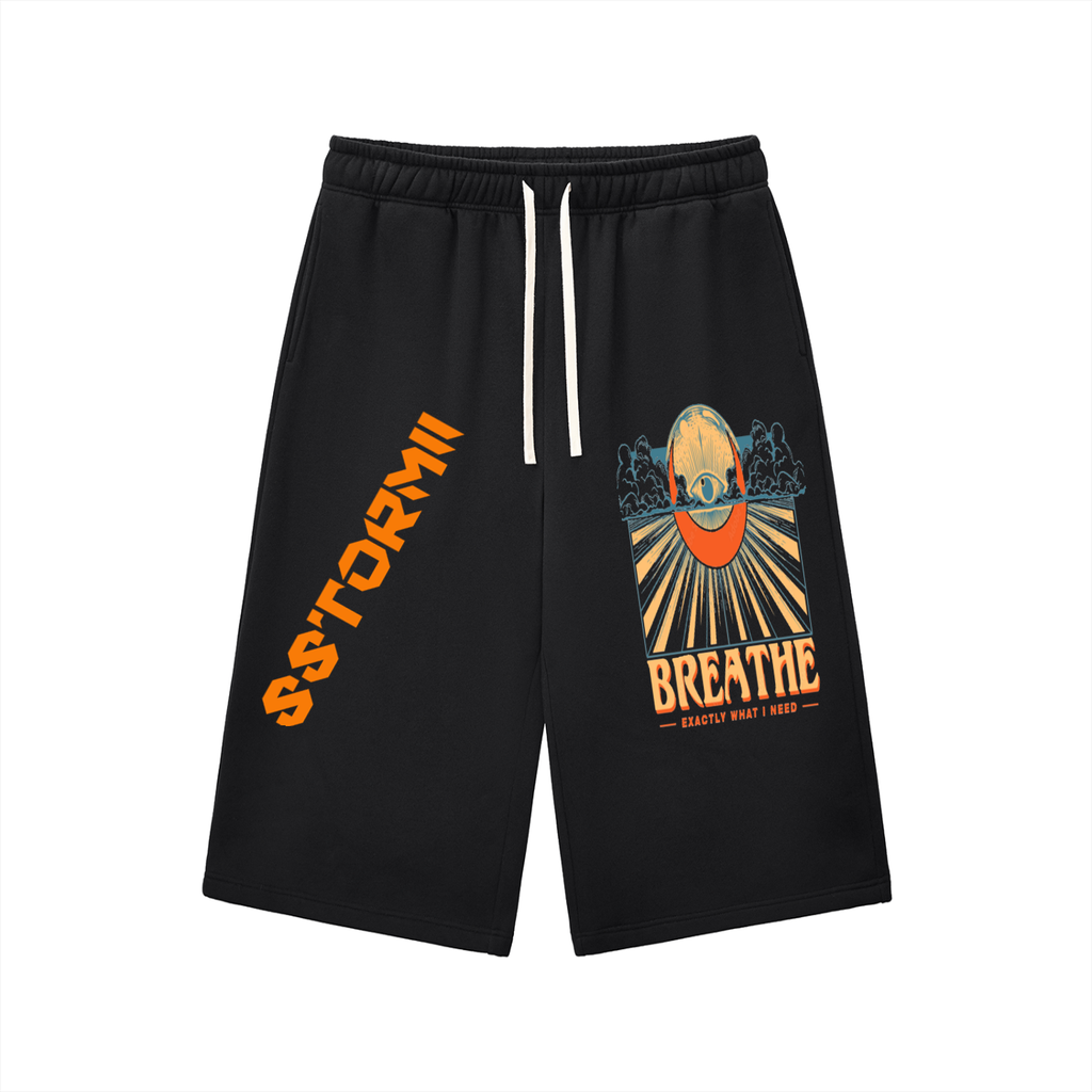Relaxed Drawstring Three-quarter Sweatpants