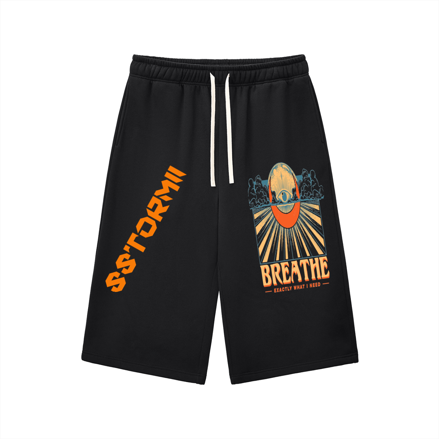 Relaxed Drawstring Three-quarter Sweatpants