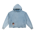Vintage Washed Frayed-Hem Hoodie