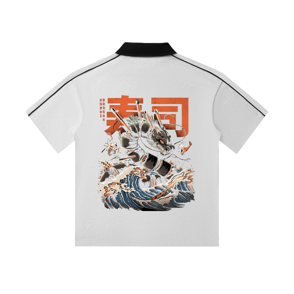 Contrast Collar Short-Sleeve Polo Shirt